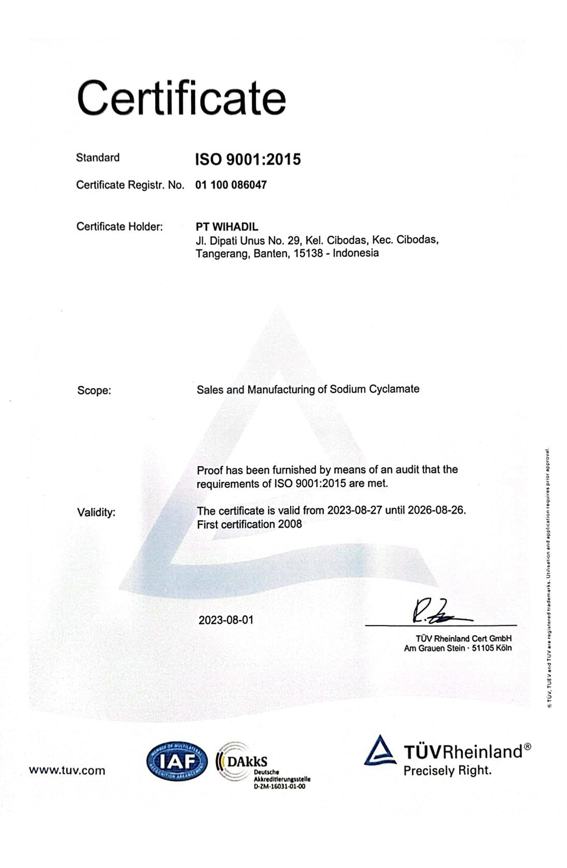 Certificate